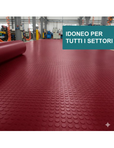 Bolflex Bollo PVC pavimento bollato Rosso | Tappeto bullonato PVC 2