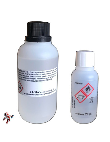 Catalizzatore per vetroresina liquido Catalizzatore liquido MEK per resina flaconi da 20 e 110 grammi