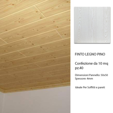 Pannello in polistirolo finto legno per pareti e soffitti 50x50 athen bianco (10mq)