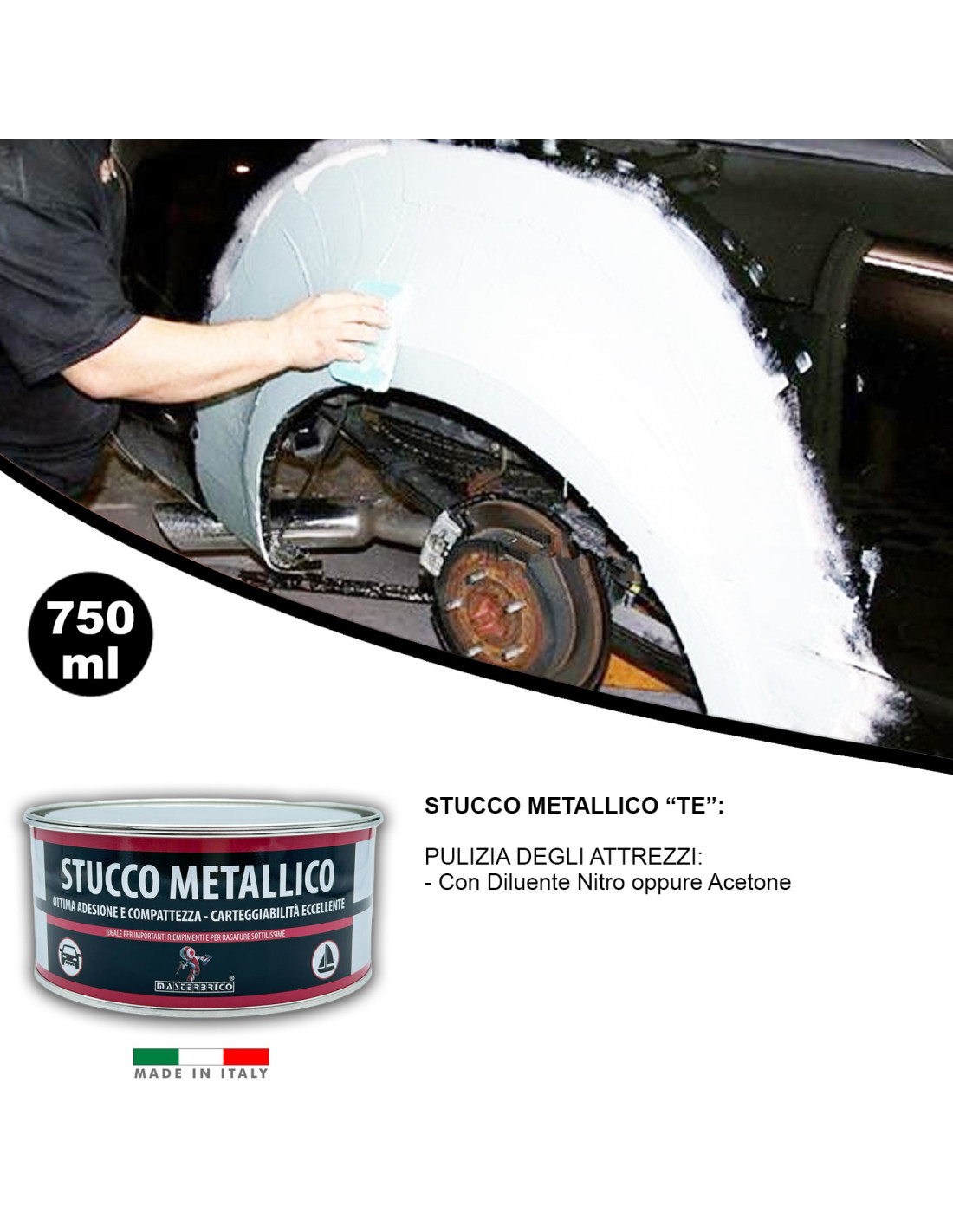 Stucco Metallico Carrozzeria Auto Moto Vespa con Catalizzatore 750ml