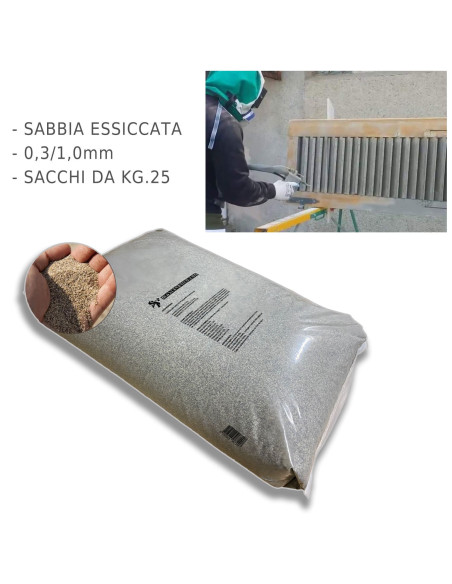 Sabbia 0.3-1.00 mm sacchi da 25 kg per sabbiare legno ferro vespa massetti malte betonelle